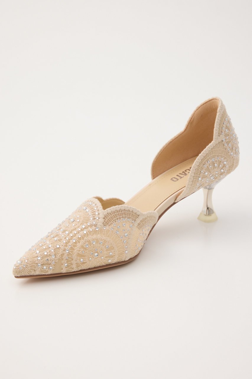 【スタッカート/STACCATO】のドレストセパレートパンプス 人気、トレンドファッション・服の通販 founy(ファニー) 　ファッション　Fashion　レディースファッション　Fashion for Women　エレガント 上品　Elegant　カッティング　Cutting Detail　スカラップ　Scallop, Scalloped Edge　ストーン　Stone, Gem-Like　セパレート　Separate, Two-Piece　フォルム　Silhouette, Form　ミドル　Middle Length, Mid Height　レース　Lace, Lace Fabric　再入荷　Restock / Back in Stock　other-7|ID: prp329100004892808 ipo3291000000036573458