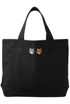 【メゾン キツネ/MAISON KITSUNE】の【UNISEX】DOUBLE FOX HEAD トートバッグ アンスラサイト|ID: prp329100004892847 ipo3291000000036573791