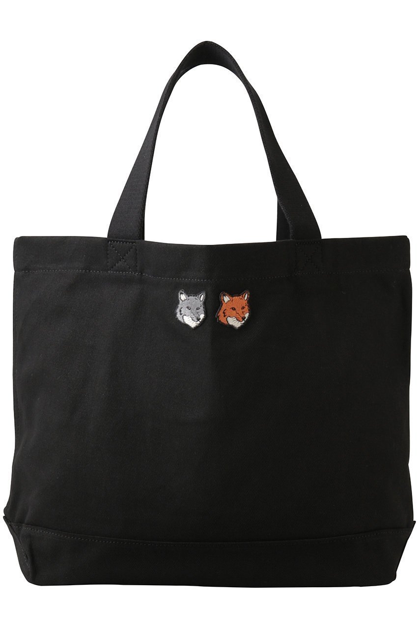 【メゾン キツネ/MAISON KITSUNE】の【UNISEX】DOUBLE FOX HEAD トートバッグ インテリア・キッズ・メンズ・レディースファッション・服の通販 founy(ファウニー) 　ファッション　Fashion　レディースファッション　Fashion for Women　バッグ　Bags　ユニセックス　Unisex, Genderless　シンプル　Simple, Minimal　パッチ　Patch, Appliqué　フロント　Front, Front Design　ベーシック　Basic, Essential　ビジネス 仕事 通勤　Business / Work / Commuting　アンスラサイト|ID: prp329100004892847 ipo3291000000036573791