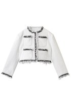 【ジェイドット/j.】のリングツイード ノーカラートリムジャケット 人気、トレンドファッション・服の通販 founy(ファニー) ファッション Fashion レディースファッション Fashion for Women アウター Coat / Outerwear Collection レディースジャケット・軽アウター Jackets オケージョン Occasion Wear ジャケット Jacket, Outerwear ツイード Twill, Twill Weave パーティ Party, Party Style フリンジ Fringe, Tassel ポケット Pocket, Pocket Detail モノトーン Monotone, Black and White エレガント 上品 Elegant thumbnail ホワイト|ID: prp329100004892891 ipo3291000000036574149
