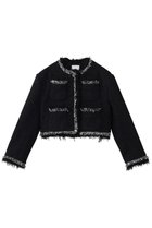 【ジェイドット/j.】のリングツイード ノーカラートリムジャケット 人気、トレンドファッション・服の通販 founy(ファニー) ファッション Fashion レディースファッション Fashion for Women アウター Coat / Outerwear Collection レディースジャケット・軽アウター Jackets オケージョン Occasion Wear ジャケット Jacket, Outerwear ツイード Twill, Twill Weave パーティ Party, Party Style フリンジ Fringe, Tassel ポケット Pocket, Pocket Detail モノトーン Monotone, Black and White エレガント 上品 Elegant thumbnail ブラック|ID: prp329100004892891 ipo3291000000036574151