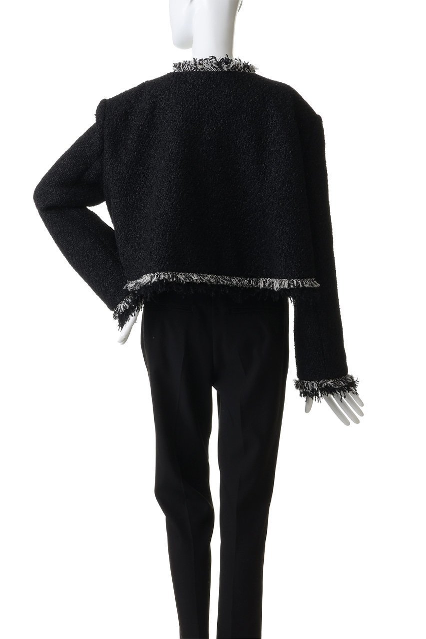 【ジェイドット/j.】のリングツイード ノーカラートリムジャケット 人気、トレンドファッション・服の通販 founy(ファニー) 　ファッション　Fashion　レディースファッション　Fashion for Women　アウター　Coat / Outerwear Collection　レディースジャケット・軽アウター　Jackets　オケージョン　Occasion Wear　ジャケット　Jacket, Outerwear　ツイード　Twill, Twill Weave　パーティ　Party, Party Style　フリンジ　Fringe, Tassel　ポケット　Pocket, Pocket Detail　モノトーン　Monotone, Black and White　エレガント 上品　Elegant　other-4|ID: prp329100004892891 ipo3291000000036574156