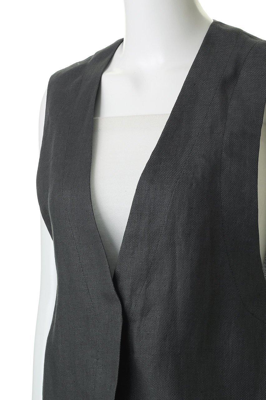 【プレインピープル/PLAIN PEOPLE】のリネンオックスデザインベスト 人気、トレンドファッション・服の通販 founy(ファニー) 　ファッション　Fashion　レディースファッション　Fashion for Women　アウター　Coat / Outerwear Collection　レディースジャケット・軽アウター　Jackets　ジャケット　Jacket, Outerwear　トリミング　Trimming, Decorative Edge　ベスト　Vest, Waistcoat　リネン　Linen, Linen Fabric　新作・新入荷　New Arrivals / New In　other-5|ID: prp329100004892922 ipo3291000000036574398