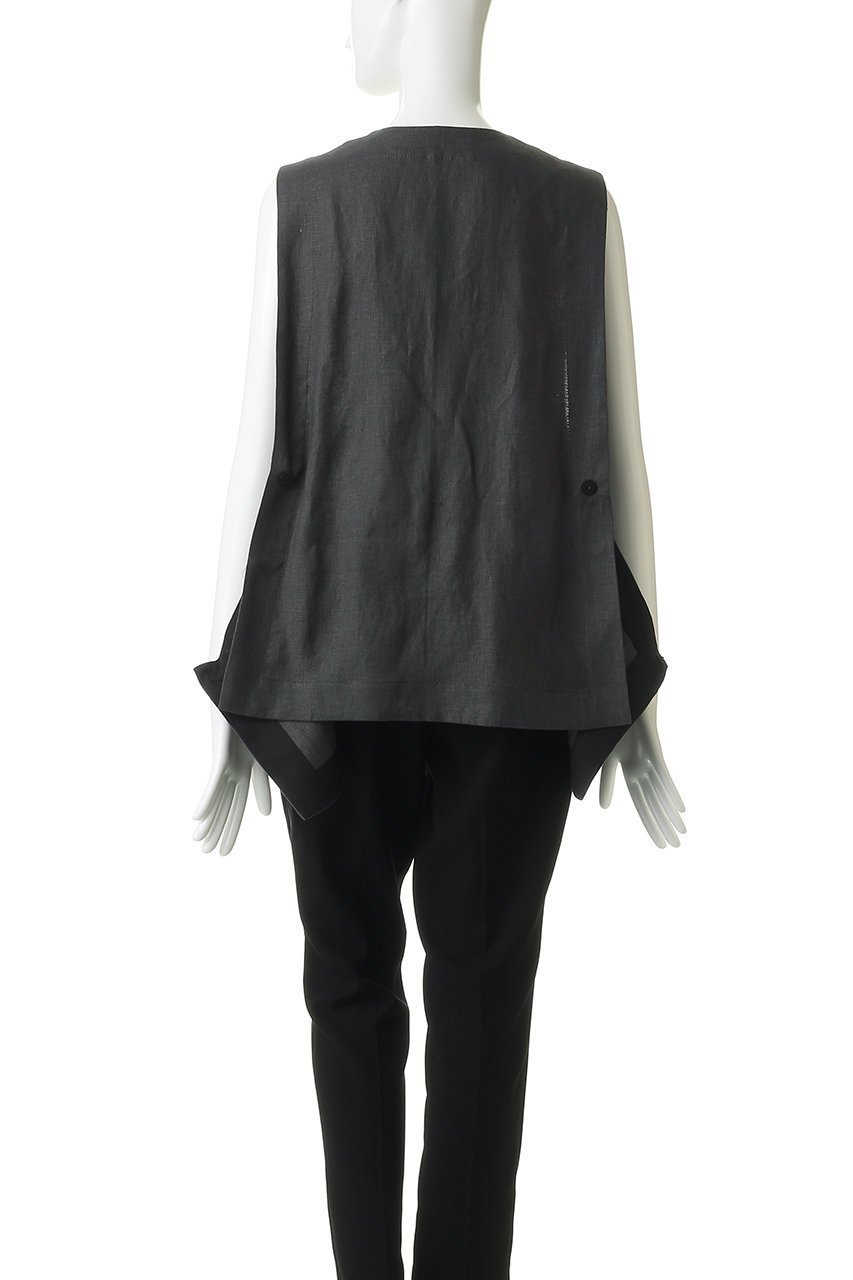 【プレインピープル/PLAIN PEOPLE】のリネンオックスデザインベスト 人気、トレンドファッション・服の通販 founy(ファニー) 　ファッション　Fashion　レディースファッション　Fashion for Women　アウター　Coat / Outerwear Collection　レディースジャケット・軽アウター　Jackets　ジャケット　Jacket, Outerwear　トリミング　Trimming, Decorative Edge　ベスト　Vest, Waistcoat　リネン　Linen, Linen Fabric　新作・新入荷　New Arrivals / New In　other-8|ID: prp329100004892922 ipo3291000000036574403