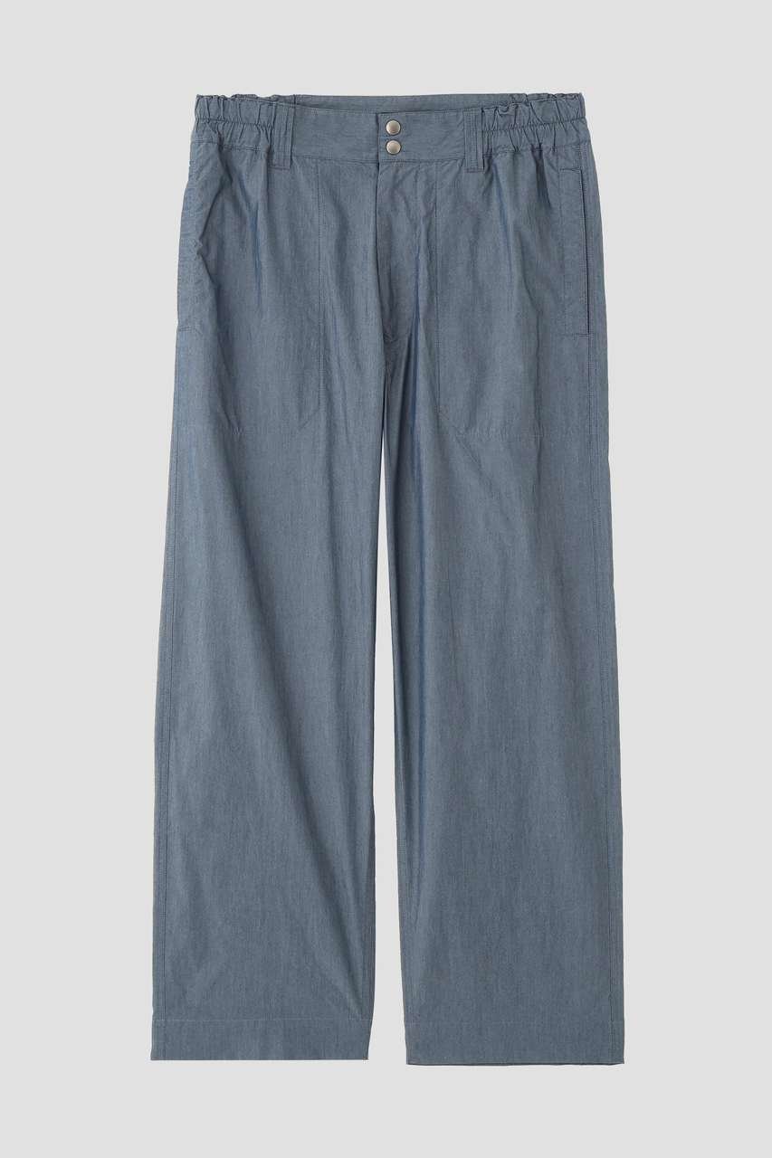 【マーガレット ハウエル/MARGARET HOWELL / MEN】のSUPERLIGHT COTTON NYLON TROUSERS 大人の最旬トレンドファッション＆コーディネート founy(ファウニー) 　ファッション　Fashion　メンズファッション　Fashion for Men　ボトムス　Bottoms　シャンブレー　Chambray, Denim-Like Fabric　シャーリング　Shirring, Ruched　ストレート　Straight, Straight Cut　スポーティ　Sporty, Casual Athletic　パッチ　Patch, Appliqué　フラップ　Flap, Flap Pocket　フロント　Front, Front Design　ポケット　Pocket, Pocket Detail　リラックス　Relax, Relaxed Fit　ワイド　Wide, Wide Fit　ワッシャー　Washer, Crinkled Finish　再入荷　Restock / Back in Stock　other-3|ID: prp329100004893017 ipo3291000000036575285