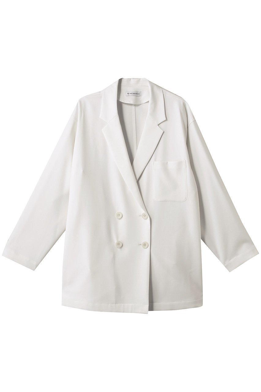 【マイ ウィークネス/MY WEAKNESS】のOlja Jacket インテリア・キッズ・メンズ・レディースファッション・服の通販 founy(ファウニー) 　ファッション　Fashion　レディースファッション　Fashion for Women　アウター　Coat / Outerwear Collection　レディースジャケット・軽アウター　Jackets　ウォッシャブル　Machine Washable　エレガント 上品　Elegant　カーディガン　Cardigan, Knitwear　ジャケット　Jacket, Outerwear　ストレッチ　Stretch, Stretchy Fabric　ダブル　Double, Double-Breasted　軽量　Lightweight, Ultra Light　WHITE|ID: prp329100004893110 ipo3291000000036576058