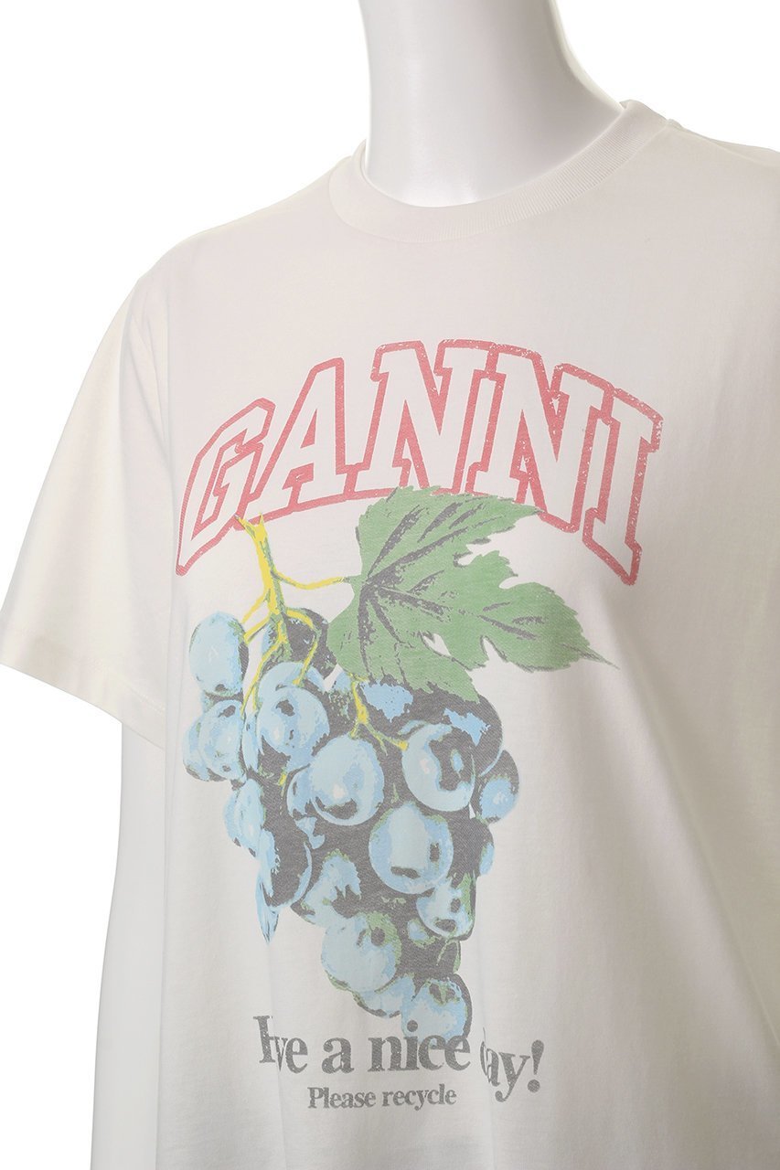 【ガニー/GANNI】のベーシック コットン ジャージー グレープ リラックス Tシャツ 人気、トレンドファッション・服の通販 founy(ファニー) 　ファッション　Fashion　レディースファッション　Fashion for Women　トップス・カットソー　Cut & Sew Tops　シャツ・ブラウス・オフィスカジュアル　Elegant Blouses & Button-Ups　ロングTシャツ・Tシャツ　Longline T-Shirts & Tees　カットソー・ベーシックTシャツ　Cut-and-Sewn Tops / Stretch Tees & Basics　ショート　Short, Short Length　スリーブ　Sleeve, Long Sleeve / Short Sleeve　ベーシック　Basic, Essential　モチーフ　Motif, Design Theme　リラックス　Relax, Relaxed Fit　other-5|ID: prp329100004893137 ipo3291000000036576271