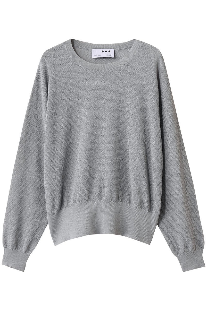 【スリー ドッツ/three dots】のシマーセーター メッシュトップス インテリア・キッズ・メンズ・レディースファッション・服の通販 founy(ファウニー) 　ファッション　Fashion　レディースファッション　Fashion for Women　トップス・カットソー　Cut & Sew Tops　ニット　Knit Tops & Sweaters　カジュアルプルオーバー・ニットトップス　Pullovers & Knit Tops / Casual Pullovers　サマー　Summer, Summer Style　シアー　Sheer, See-Through　トレンド　Trend, Trending Now　ワイド　Wide, Wide Fit　夏　Summer　定番　Standard, Basic Item　旅行　Travel　グレー|ID: prp329100004893188 ipo3291000000036576652