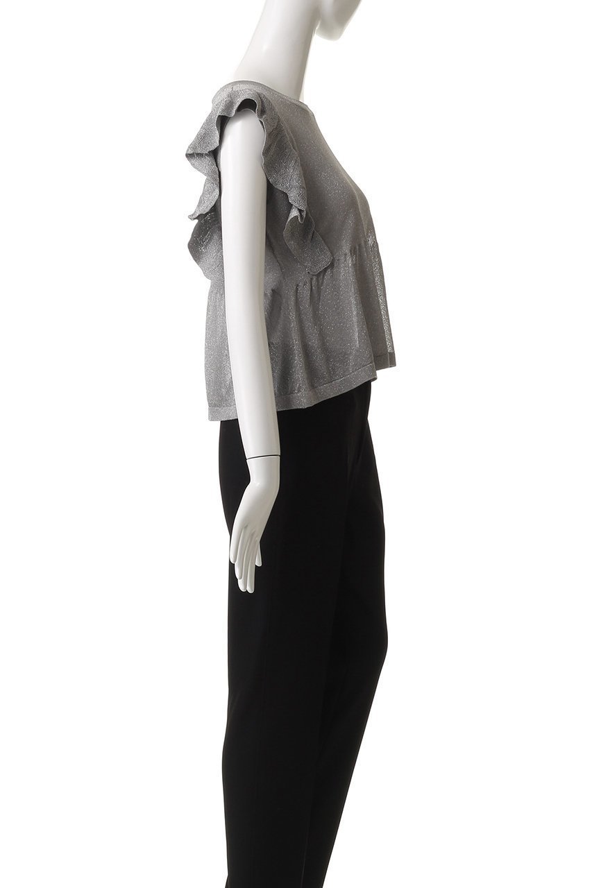 【スリー ドッツ/three dots】のシマーセーター ラッフルトップス 大人の最旬トレンドファッション＆コーディネート founy(ファウニー) 　ファッション　Fashion　レディースファッション　Fashion for Women　トップス・カットソー　Cut & Sew Tops　ニット　Knit Tops & Sweaters　カジュアルプルオーバー・ニットトップス　Pullovers & Knit Tops / Casual Pullovers　シアー　Sheer, See-Through　センター　Center, Center Line　デニム　Denim, Jeans Material　other-3|ID: prp329100004893191 ipo3291000000036576671