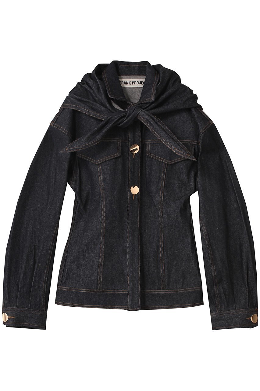 【プランク プロジェクト/PRANK PROJECT】のスカーフシェイプデニムジャケット / Scarf-Shaped Denim Jacket インテリア・キッズ・メンズ・レディースファッション・服の通販 founy(ファウニー) 　ファッション　Fashion　レディースファッション　Fashion for Women　アウター　Coat / Outerwear Collection　レディースジャケット・軽アウター　Jackets　デニムジャケット / カジュアルアウター　Denim Jackets　インディゴ　Indigo Denim　シェイプ　Shape, Slim Fit　ジャケット　Jacket, Outerwear　スカーフ　Scarf, Neckwear　スリット　Slit, Slit Detail　セットアップ　Set-Up, Coordinated Outfit　デニム　Denim, Jeans Material　フロント　Front, Front Design　NVY(ネイビー)|ID: prp329100004893349 ipo3291000000036578263
