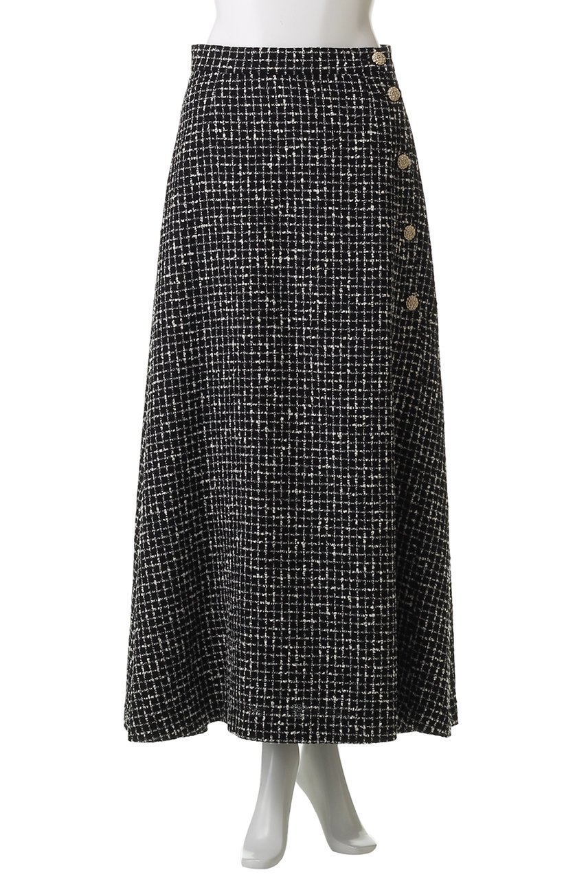 【エムダブリュー/MW】のMONOTONE チェック ツイード ロングスカート 人気、トレンドファッション・服の通販 founy(ファニー) 　ファッション　Fashion　レディースファッション　Fashion for Women　スカート　Skirts　ロングスカート　Long Skirts / Maxi & Midi Skirts　シンプル　Simple, Minimal　チェック　Check, Plaid, Tartan　ツイード　Twill, Twill Weave　バランス　Balance, Style Balance　モノトーン　Monotone, Black and White　ラグジュアリー　Luxury, Elegant　ロング　Long, Long-Length　エレガント 上品　Elegant　other-2|ID: prp329100004893433 ipo3291000000036578793