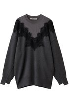 【プランク プロジェクト/PRANK PROJECT】のレースラインオーバーニット 人気、トレンドファッション・服の通販 founy(ファニー) ファッション Fashion レディースファッション Fashion for Women トップス・カットソー Cut & Sew Tops ニット Knit Tops & Sweaters カジュアルプルオーバー・ニットトップス Pullovers & Knit Tops / Casual Pullovers おすすめ Recommended / Our Picks エレガント 上品 Elegant フェミニン Feminine, Girly レース Lace, Lace Fabric thumbnail C.GRY(チャコールグレー)|ID: prp329100004893554 ipo3291000000036579723