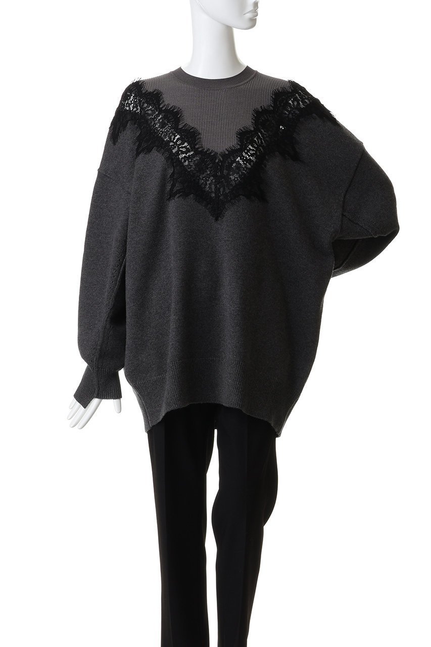 【プランク プロジェクト/PRANK PROJECT】のレースラインオーバーニット 人気、トレンドファッション・服の通販 founy(ファニー) ファッション Fashion レディースファッション Fashion for Women トップス・カットソー Cut & Sew Tops ニット Knit Tops & Sweaters カジュアルプルオーバー・ニットトップス Pullovers & Knit Tops / Casual Pullovers おすすめ Recommended / Our Picks エレガント 上品 Elegant フェミニン Feminine, Girly レース Lace, Lace Fabric other-2|ID: prp329100004893554 ipo3291000000036612260