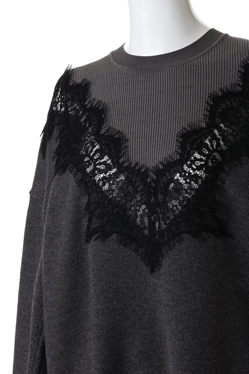 【プランク プロジェクト/PRANK PROJECT】のレースラインオーバーニット 人気、トレンドファッション・服の通販 founy(ファニー) ファッション Fashion レディースファッション Fashion for Women トップス・カットソー Cut & Sew Tops ニット Knit Tops & Sweaters カジュアルプルオーバー・ニットトップス Pullovers & Knit Tops / Casual Pullovers おすすめ Recommended / Our Picks エレガント 上品 Elegant フェミニン Feminine, Girly レース Lace, Lace Fabric other-5|ID: prp329100004893554 ipo3291000000036612266