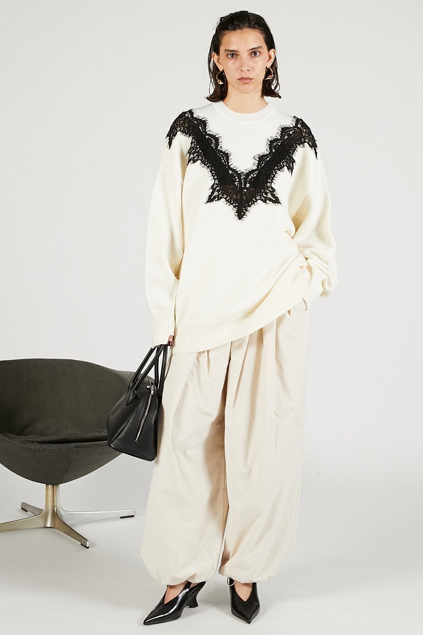 【プランク プロジェクト/PRANK PROJECT】のレースラインオーバーニット 人気、トレンドファッション・服の通販 founy(ファニー) ファッション Fashion レディースファッション Fashion for Women トップス・カットソー Cut & Sew Tops ニット Knit Tops & Sweaters カジュアルプルオーバー・ニットトップス Pullovers & Knit Tops / Casual Pullovers おすすめ Recommended / Our Picks エレガント 上品 Elegant フェミニン Feminine, Girly レース Lace, Lace Fabric other-7|ID: prp329100004893554 ipo3291000000036612270