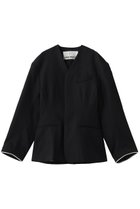 【プランク プロジェクト/PRANK PROJECT】のラウンドショルダーノーカラージャケット 人気、トレンドファッション・服の通販 founy(ファニー) ファッション Fashion レディースファッション Fashion for Women アウター Coat / Outerwear Collection レディースジャケット・軽アウター Jackets ノーカラージャケット / シンプル上品コーデ Collarless Jackets おすすめ Recommended / Our Picks なめらか Smooth, Silky Texture カッティング Cutting Detail シェイプ Shape, Slim Fit ジャケット Jacket, Outerwear セットアップ Set-Up, Coordinated Outfit デニム Denim, Jeans Material フォルム Silhouette, Form ボンディング Bonding, Bonded Fabric thumbnail BLK(ブラック)|ID: prp329100004893582 ipo3291000000036579945