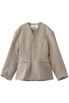 【プランク プロジェクト/PRANK PROJECT】のラウンドショルダーノーカラージャケット 人気、トレンドファッション・服の通販 founy(ファニー) ファッション Fashion レディースファッション Fashion for Women アウター Coat / Outerwear Collection レディースジャケット・軽アウター Jackets ノーカラージャケット / シンプル上品コーデ Collarless Jackets おすすめ Recommended / Our Picks なめらか Smooth, Silky Texture カッティング Cutting Detail シェイプ Shape, Slim Fit ジャケット Jacket, Outerwear セットアップ Set-Up, Coordinated Outfit デニム Denim, Jeans Material フォルム Silhouette, Form ボンディング Bonding, Bonded Fabric thumbnail BGE(ベージュ)|ID: prp329100004893582 ipo3291000000036579946