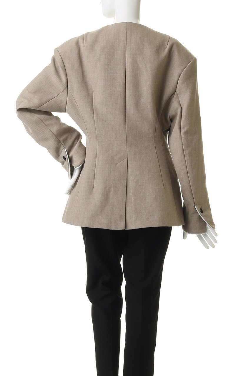 【プランク プロジェクト/PRANK PROJECT】のラウンドショルダーノーカラージャケット 人気、トレンドファッション・服の通販 founy(ファニー) 　ファッション　Fashion　レディースファッション　Fashion for Women　アウター　Coat / Outerwear Collection　レディースジャケット・軽アウター　Jackets　ノーカラージャケット / シンプル上品コーデ　Collarless Jackets　おすすめ　Recommended / Our Picks　なめらか　Smooth, Silky Texture　カッティング　Cutting Detail　シェイプ　Shape, Slim Fit　ジャケット　Jacket, Outerwear　セットアップ　Set-Up, Coordinated Outfit　デニム　Denim, Jeans Material　フォルム　Silhouette, Form　ボンディング　Bonding, Bonded Fabric　other-4|ID: prp329100004893582 ipo3291000000036612308