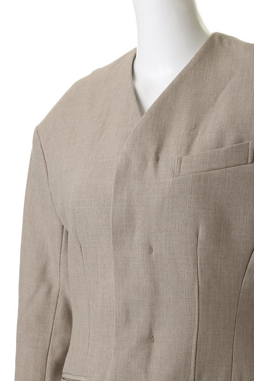 【プランク プロジェクト/PRANK PROJECT】のラウンドショルダーノーカラージャケット 人気、トレンドファッション・服の通販 founy(ファニー) 　ファッション　Fashion　レディースファッション　Fashion for Women　アウター　Coat / Outerwear Collection　レディースジャケット・軽アウター　Jackets　ノーカラージャケット / シンプル上品コーデ　Collarless Jackets　おすすめ　Recommended / Our Picks　なめらか　Smooth, Silky Texture　カッティング　Cutting Detail　シェイプ　Shape, Slim Fit　ジャケット　Jacket, Outerwear　セットアップ　Set-Up, Coordinated Outfit　デニム　Denim, Jeans Material　フォルム　Silhouette, Form　ボンディング　Bonding, Bonded Fabric　other-5|ID: prp329100004893582 ipo3291000000036612310