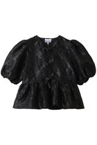 【ガニー/GANNI】のSatin Cloque ペプラム ブラウス 人気、トレンドファッション・服の通販 founy(ファニー) ファッション Fashion レディースファッション Fashion for Women トップス・カットソー Cut & Sew Tops シャツ・ブラウス・オフィスカジュアル Elegant Blouses & Button-Ups ショート Short, Short Length スリーブ Sleeve, Long Sleeve / Short Sleeve パーティ Party, Party Style フラワー Flower, Floral フレア Flare, Flared ペプラム Peplum, Flared Hem リボン Ribbon, Bow thumbnail ブラック|ID: prp329100004893655 ipo3291000000036580446