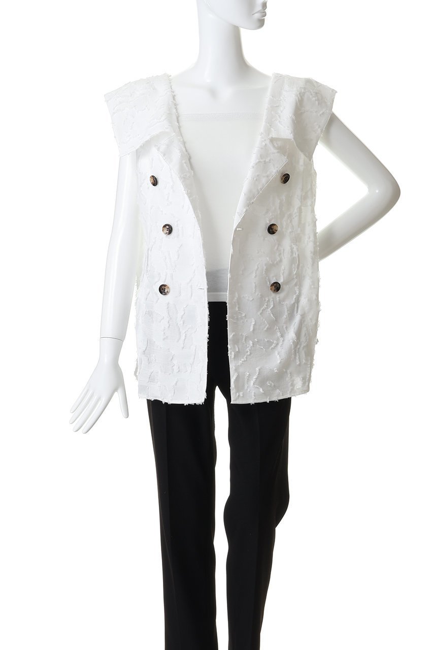 【アキラナカ/AKIRANAKA】のBlock フラワー シャツジレ 人気、トレンドファッション・服の通販 founy(ファニー) ファッション Fashion レディースファッション Fashion for Women アウター Coat / Outerwear Collection トップス・カットソー Cut & Sew Tops シャツ・ブラウス・オフィスカジュアル Elegant Blouses & Button-Ups ベスト&ジレ / 重ね着スタイル Vests & Gilets エレガント 上品 Elegant クラシカル Classical, Vintage-Inspired ショート Short, Short Length ジャカード/ジャガード Jacquard, Woven Pattern スリーブ Sleeve, Long Sleeve / Short Sleeve デコルテ Décolleté, Neckline トレンチ Trench, Trench Coat フラワー Flower, Floral ブロック Block, Solid Block Pattern モダン Modern, Contemporary モチーフ Motif, Design Theme リラックス Relax, Relaxed Fit other-7|ID: prp329100004893692 ipo3291000000036580668