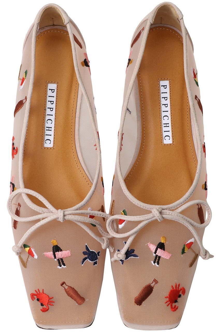 【ピッピシック/Pippichic】のAMBER BALLET チュール刺しゅうフラットシューズ インテリア・キッズ・メンズ・レディースファッション・服の通販 founy(ファウニー) 　ファッション　Fashion　レディースファッション　Fashion for Women　シアー　Sheer, See-Through　シューズ　Shoes, Footwear　チュール　Tulip, Tulip Motif　バランス　Balance, Style Balance　バレエ　Ballet, Ballet Style　フラット　Flat, Flat Shoes　リボン　Ribbon, Bow　再入荷　Restock / Back in Stock　夏　Summer　春　Spring　S/S・春夏　SS, Spring/Summer, Warm Season　ベビーピンク|ID: prp329100004893715 ipo3291000000036891354
