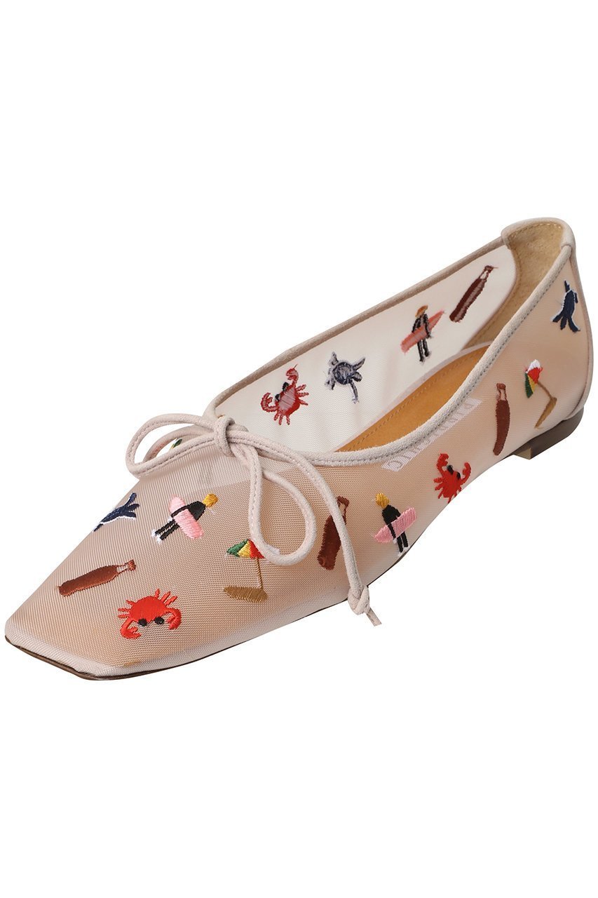 【ピッピシック/Pippichic】のAMBER BALLET チュール刺しゅうフラットシューズ 大人の最旬トレンドファッション＆コーディネート founy(ファウニー) 　ファッション　Fashion　レディースファッション　Fashion for Women　シアー　Sheer, See-Through　シューズ　Shoes, Footwear　チュール　Tulip, Tulip Motif　バランス　Balance, Style Balance　バレエ　Ballet, Ballet Style　フラット　Flat, Flat Shoes　リボン　Ribbon, Bow　再入荷　Restock / Back in Stock　夏　Summer　春　Spring　S/S・春夏　SS, Spring/Summer, Warm Season　other-5|ID: prp329100004893715 ipo3291000000036891358