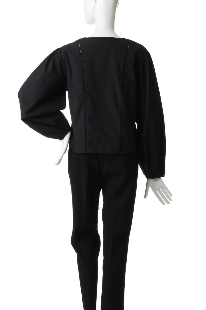 【マーレット/MERLETTE】のEVA アイレットレース Vネックボタンブラウス 人気、トレンドファッション・服の通販 founy(ファニー) 　ファッション　Fashion　レディースファッション　Fashion for Women　トップス・カットソー　Cut & Sew Tops　シャツ・ブラウス・オフィスカジュアル　Elegant Blouses & Button-Ups　Vネックトップス　V-Neck Tops / V-Cut Neckline Shirts　アイレット　Eyelet Lace　エレガント 上品　Elegant　ショート　Short, Short Length　スカラップ　Scallop, Scalloped Edge　スリーブ　Sleeve, Long Sleeve / Short Sleeve　ドレス　Dress, One-Piece　フェミニン　Feminine, Girly　フレア　Flare, Flared　ロング　Long, Long-Length　other-4|ID: prp329100004893737 ipo3291000000036580987