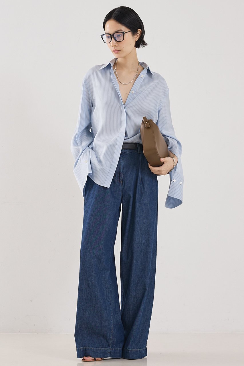 【ザ ストア バイ シー/THE STORE by C】の【COCUCA】プレミアムシャツ 人気、トレンドファッション・服の通販 founy(ファニー) ファッション Fashion レディースファッション Fashion for Women トップス・カットソー Cut & Sew Tops シャツ・ブラウス・オフィスカジュアル Elegant Blouses & Button-Ups おすすめ Recommended / Our Picks なめらか Smooth, Silky Texture イタリア Italy インナー Innerwear エレガント 上品 Elegant カフス Cuff Design シルク Silk, 100% Silk ジャケット Jacket, Outerwear ストライプ Stripe, Striped Pattern スリーブ Sleeve, Long Sleeve / Short Sleeve プレミアム Premium, High-End ロング Long, Long-Length other-2|ID: prp329100004893751 ipo3291000000036581097