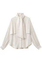 【デザイン ワークス/DESIGN WORKS】のサテンアムンゼンボウタイ付きラッフルブラウス 人気、トレンドファッション・服の通販 founy(ファニー) ファッション Fashion レディースファッション Fashion for Women トップス・カットソー Cut & Sew Tops シャツ・ブラウス・オフィスカジュアル Elegant Blouses & Button-Ups スリーブ Sleeve, Long Sleeve / Short Sleeve ロング Long, Long-Length エレガント 上品 Elegant 再入荷 Restock / Back in Stock thumbnail アイボリー|ID: prp329100004893775 ipo3291000000036581292