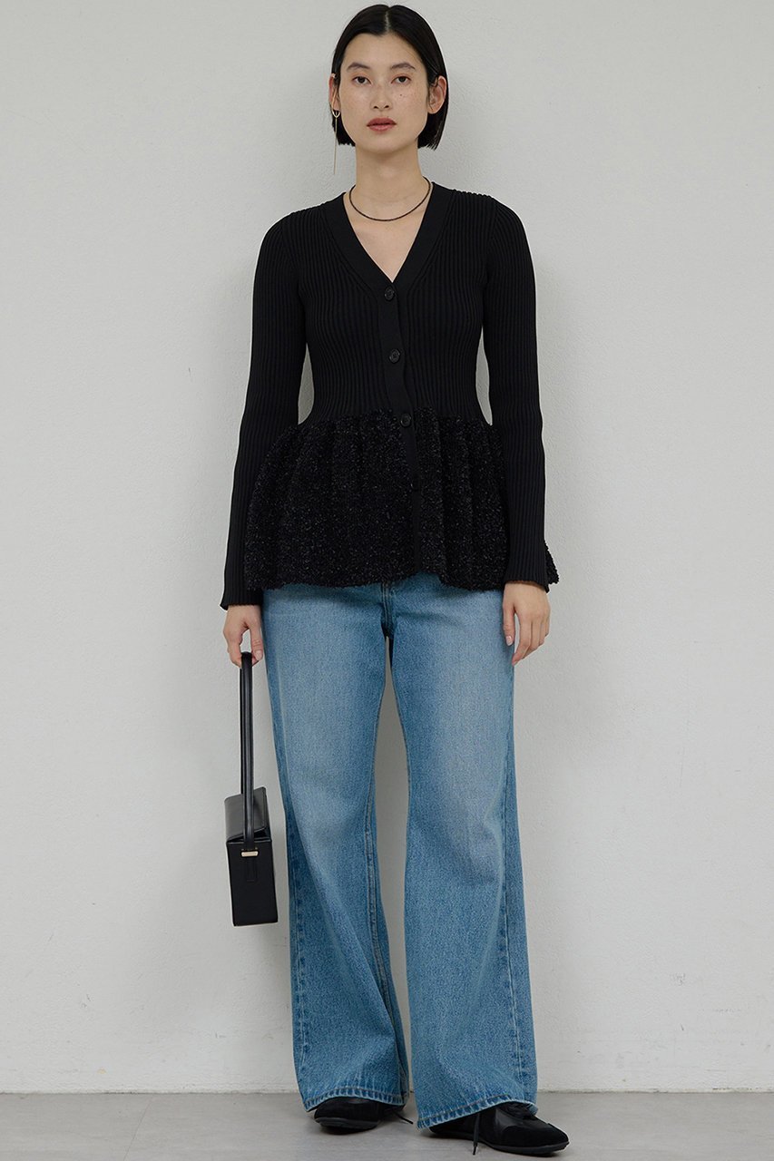 【ガリャルダガランテ/GALLARDAGALANTE】のファンシーペプラムカーデ 人気、トレンドファッション・服の通販 founy(ファニー) 　ファッション　Fashion　レディースファッション　Fashion for Women　トップス・カットソー　Cut & Sew Tops　ニット　Knit Tops & Sweaters　カーディガン・羽織り　Layered Style Cardigans　おすすめ　Recommended / Our Picks　カーディガン　Cardigan, Knitwear　ペプラム　Peplum, Flared Hem　ワイド　Wide, Wide Fit　エレガント 上品　Elegant　other-2|ID: prp329100004893822 ipo3291000000036581573