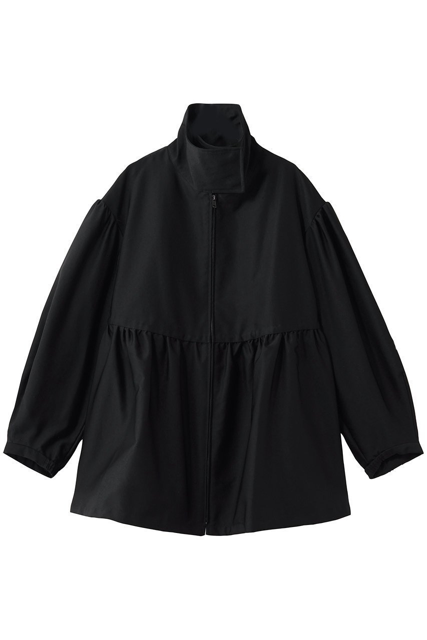 【ハー/HER.】のペプラムギャザーハーフコート インテリア・キッズ・メンズ・レディースファッション・服の通販 founy(ファウニー) 　ファッション　Fashion　レディースファッション　Fashion for Women　アウター　Coat / Outerwear Collection　コート・ロングコート・ピーコート　Long Coats, Peacoats & More　おすすめ　Recommended / Our Picks　ギャザー　Gathered, Ruffled　ショート　Short, Short Length　スタンド　Stand Collar, Upright Stand　スリーブ　Sleeve, Long Sleeve / Short Sleeve　ハーフ　Half, Half-Length　ペプラム　Peplum, Flared Hem　エレガント 上品　Elegant　ブラック|ID: prp329100004893851 ipo3291000000036581775