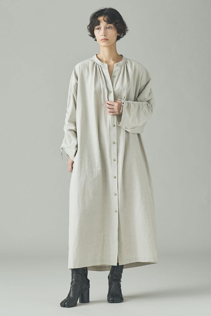 【カレンソロジー/Curensology】のコットンヘンプワンピース 人気、トレンドファッション・服の通販 founy(ファニー) 　ファッション　Fashion　レディースファッション　Fashion for Women　ワンピース　Dresses　チュニック　Tunic Tops & Dresses　おすすめ　Recommended / Our Picks　シャーリング　Shirring, Ruched　タイプライター　Typewriter Fabric, Crisp Cotton　チュニック　Tunic, Long Top　ブラウジング　Blouson Silhouette, Cinched Waist　ロング　Long, Long-Length　ワッシャー　Washer, Crinkled Finish　再入荷　Restock / Back in Stock　吸水　Absorbent, Quick-Dry　other-2|ID: prp329100004893867 ipo3291000000036581897