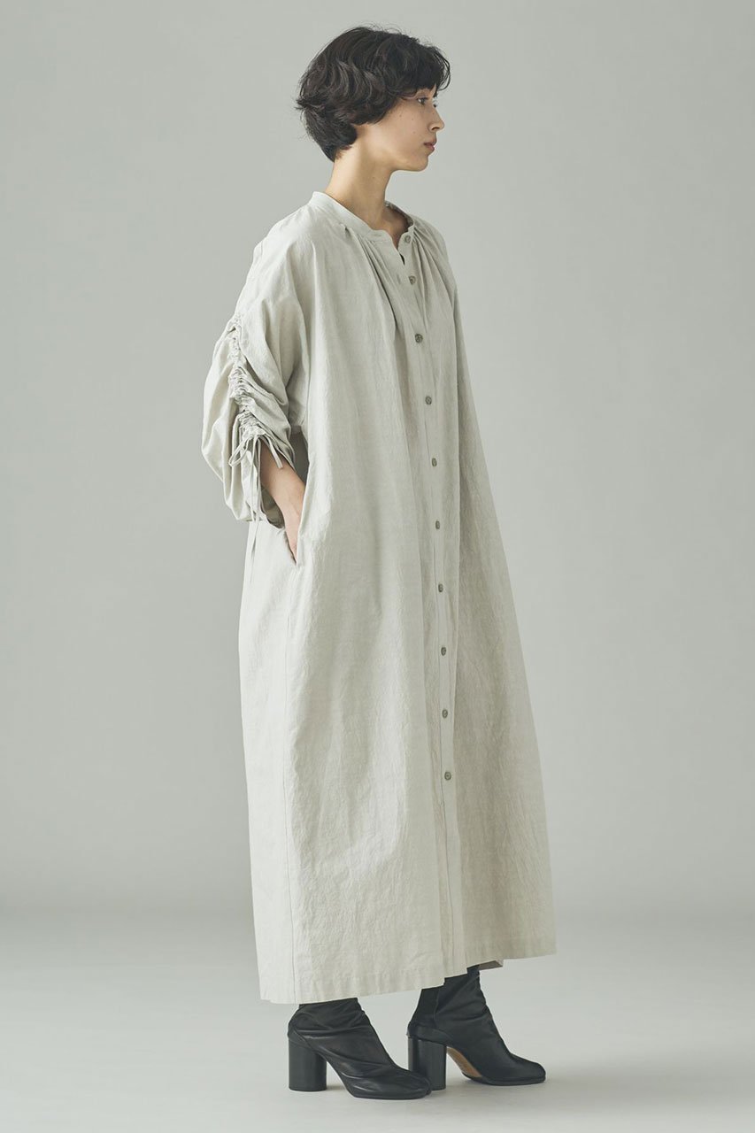 【カレンソロジー/Curensology】のコットンヘンプワンピース 人気、トレンドファッション・服の通販 founy(ファニー) 　ファッション　Fashion　レディースファッション　Fashion for Women　ワンピース　Dresses　チュニック　Tunic Tops & Dresses　おすすめ　Recommended / Our Picks　シャーリング　Shirring, Ruched　タイプライター　Typewriter Fabric, Crisp Cotton　チュニック　Tunic, Long Top　ブラウジング　Blouson Silhouette, Cinched Waist　ロング　Long, Long-Length　ワッシャー　Washer, Crinkled Finish　再入荷　Restock / Back in Stock　吸水　Absorbent, Quick-Dry　other-6|ID: prp329100004893867 ipo3291000000036581901