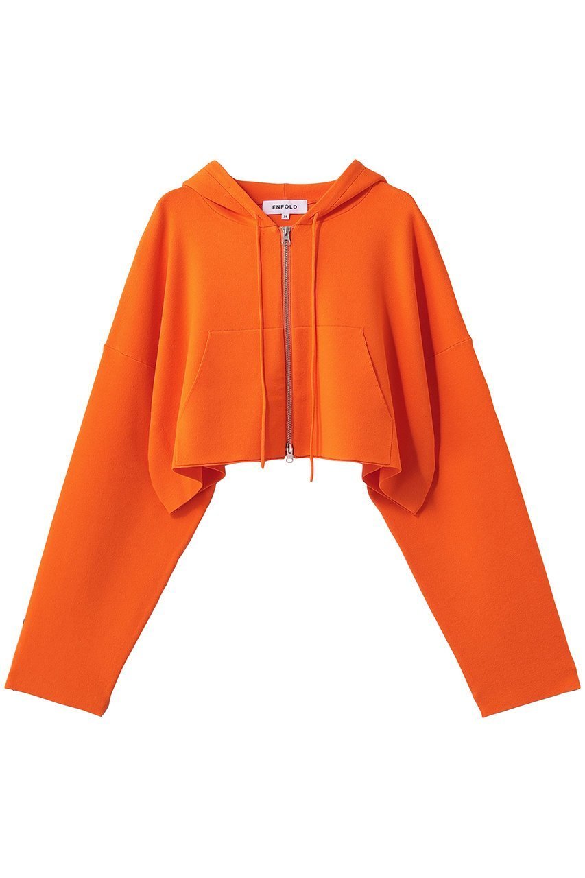 【エンフォルド/ENFOLD】のKNIT HOODIE インテリア・キッズ・メンズ・レディースファッション・服の通販 founy(ファウニー) ファッション Fashion レディースファッション Fashion for Women トップス・カットソー Cut & Sew Tops ニット Knit Tops & Sweaters カジュアルプルオーバー・ニットトップス Pullovers & Knit Tops / Casual Pullovers ジャケット Jacket, Outerwear ストレッチ Stretch, Stretchy Fabric パーカー Hoodie, Parka フィット Fit, Slim Fit エレガント 上品 Elegant オレンジ|ID: prp329100004893900 ipo3291000000036582120