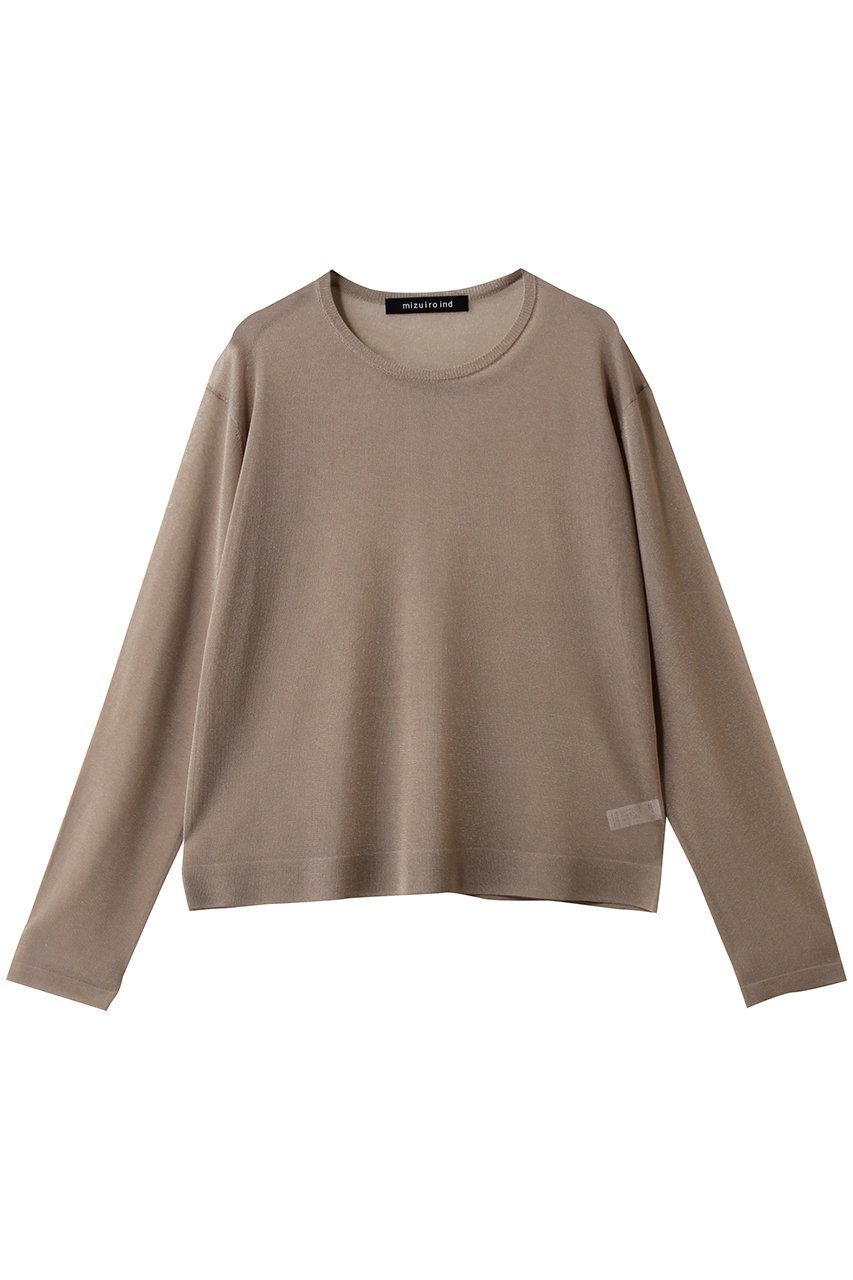 【ミズイロ インド/mizuiro ind】のsheer crew neck P/O プルオーバー 大人の最旬トレンドファッション＆コーディネート founy(ファウニー) 　ファッション　Fashion　レディースファッション　Fashion for Women　トップス・カットソー　Cut & Sew Tops　ニット　Knit Tops & Sweaters　カジュアルプルオーバー・ニットトップス　Pullovers & Knit Tops / Casual Pullovers　なめらか　Smooth, Silky Texture　インナー　Innerwear　シアー　Sheer, See-Through　ロング　Long, Long-Length　今季　This Season, Current Season　夏　Summer　 other-1|ID: prp329100004893977 ipo3291000000036872132