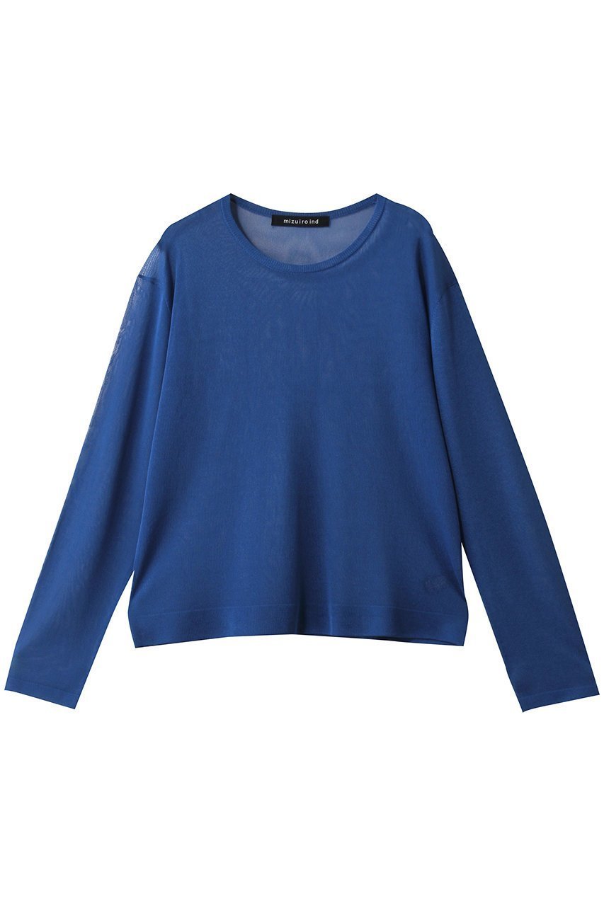 【ミズイロ インド/mizuiro ind】のsheer crew neck P/O プルオーバー インテリア・キッズ・メンズ・レディースファッション・服の通販 founy(ファウニー) 　ファッション　Fashion　レディースファッション　Fashion for Women　トップス・カットソー　Cut & Sew Tops　ニット　Knit Tops & Sweaters　カジュアルプルオーバー・ニットトップス　Pullovers & Knit Tops / Casual Pullovers　なめらか　Smooth, Silky Texture　インナー　Innerwear　シアー　Sheer, See-Through　ロング　Long, Long-Length　今季　This Season, Current Season　夏　Summer　blue|ID: prp329100004893977 ipo3291000000036872135