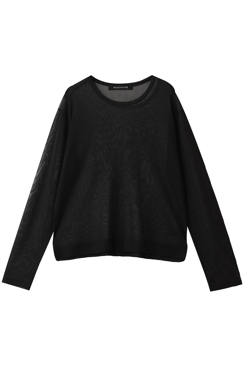 【ミズイロ インド/mizuiro ind】のsheer crew neck P/O プルオーバー インテリア・キッズ・メンズ・レディースファッション・服の通販 founy(ファウニー) 　ファッション　Fashion　レディースファッション　Fashion for Women　トップス・カットソー　Cut & Sew Tops　ニット　Knit Tops & Sweaters　カジュアルプルオーバー・ニットトップス　Pullovers & Knit Tops / Casual Pullovers　なめらか　Smooth, Silky Texture　インナー　Innerwear　シアー　Sheer, See-Through　ロング　Long, Long-Length　今季　This Season, Current Season　夏　Summer　black|ID: prp329100004893977 ipo3291000000036872137