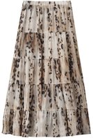 【クチュールドアダム/COUTURE D'ADAM】のレオパードプリントティアードスカート 人気、トレンドファッション・服の通販 founy(ファニー) ファッション Fashion レディースファッション Fashion for Women スカート Skirts ティアードスカート Tiered Skirts ロングスカート Long Skirts / Maxi & Midi Skirts ジャケット Jacket, Outerwear ティアードスカート Tiered Skirt, Flounced Skirt ドレープ Drape, Draping Fabric レオパード Leopard, Animal Print ロング Long, Long-Length エレガント 上品 Elegant |ID:prp329100004893989