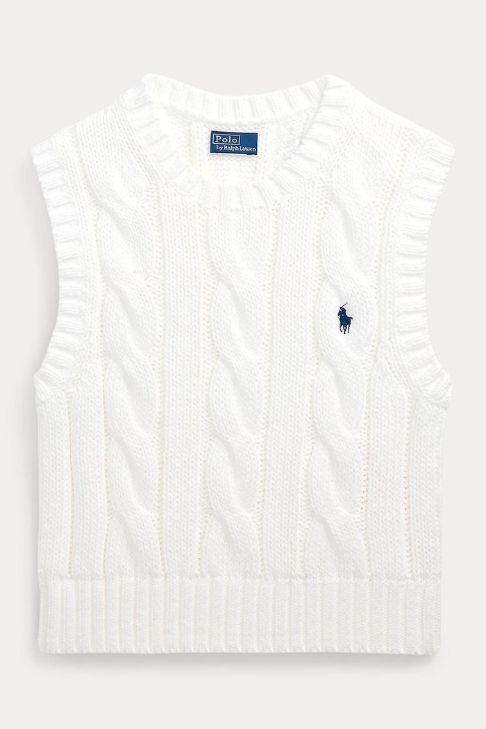 【ラルフローレン/RALPH LAUREN】の【POLO RALPH LAUREN】ケーブルニット コットン クロップド ベスト インテリア・キッズ・メンズ・レディースファッション・服の通販 founy(ファニー) https://founy.com/ ファッション Fashion レディースファッション Fashion for Women トップス・カットソー Cut & Sew Tops ニット Knit Tops & Sweaters ベスト&ジレ / 重ね着スタイル Vests & Gilets カジュアルプルオーバー・ニットトップス Pullovers & Knit Tops / Casual Pullovers クロップド Cropped, Short Length スリム Slim, Slim Fit バランス Balance, Style Balance フィット Fit, Slim Fit ベスト Vest, Waistcoat モダン Modern, Contemporary |ID: prp329100004894006 ipo3291000000036893121