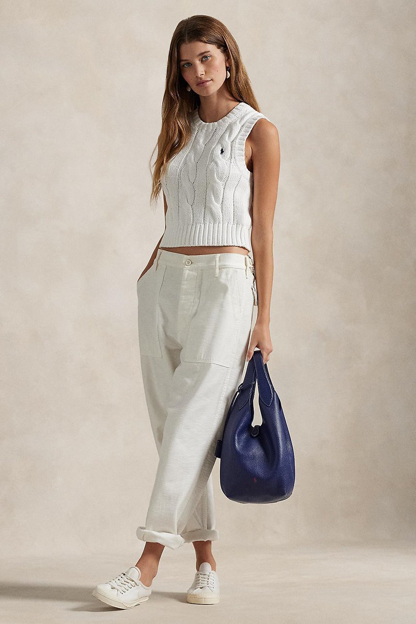【ラルフローレン/RALPH LAUREN】の【POLO RALPH LAUREN】ケーブルニット コットン クロップド ベスト 人気、トレンドファッション・服の通販 founy(ファニー) 　ファッション　Fashion　レディースファッション　Fashion for Women　トップス・カットソー　Cut & Sew Tops　ニット　Knit Tops & Sweaters　ベスト&ジレ / 重ね着スタイル　Vests & Gilets　カジュアルプルオーバー・ニットトップス　Pullovers & Knit Tops / Casual Pullovers　クロップド　Cropped, Short Length　スリム　Slim, Slim Fit　バランス　Balance, Style Balance　フィット　Fit, Slim Fit　ベスト　Vest, Waistcoat　モダン　Modern, Contemporary　other-2|ID: prp329100004894006 ipo3291000000036893125