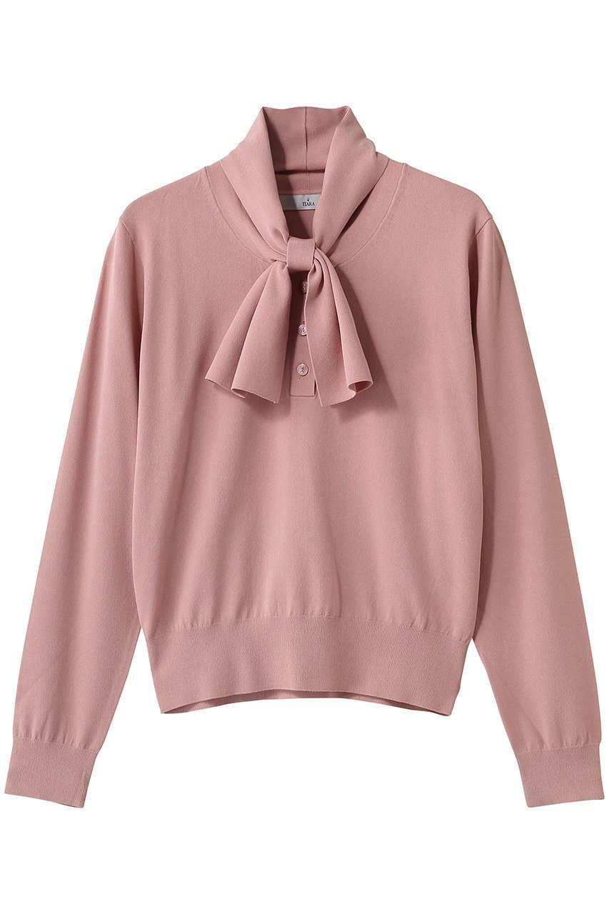 【ティアラ/Tiara】のリボンタイニット インテリア・キッズ・メンズ・レディースファッション・服の通販 founy(ファウニー) 　ファッション　Fashion　レディースファッション　Fashion for Women　トップス・カットソー　Cut & Sew Tops　ニット　Knit Tops & Sweaters　カジュアルプルオーバー・ニットトップス　Pullovers & Knit Tops / Casual Pullovers　とろみ　Fluid, Flowy Fabric　シンプル　Simple, Minimal　ジャケット　Jacket, Outerwear　ループ　Loop, Loop Knit　エレガント 上品　Elegant　ピンク|ID: prp329100004894008 ipo3291000000036954180