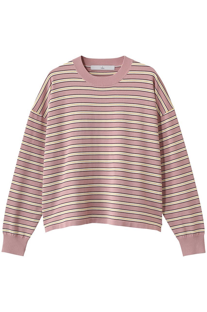 【ティアラ/Tiara】のマルチボーダーニット インテリア・キッズ・メンズ・レディースファッション・服の通販 founy(ファニー) 　ファッション　Fashion　レディースファッション　Fashion for Women　トップス・カットソー　Cut & Sew Tops　ニット　Knit Tops & Sweaters　カジュアルプルオーバー・ニットトップス　Pullovers & Knit Tops / Casual Pullovers　ボーダー　Border, Stripe　春　Spring　ピンク|ID: prp329100004894009 ipo3291000000036893161