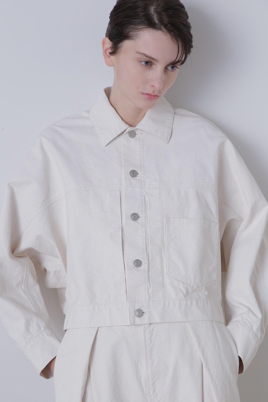 【ヒューエルミュージアム/hueLe Museum】の【STUMBLY】Big Silhouette Denim Jacket インテリア・キッズ・メンズ・レディースファッション・服の通販 founy(ファウニー) 　ファッション　Fashion　レディースファッション　Fashion for Women　アウター　Coat / Outerwear Collection　レディースジャケット・軽アウター　Jackets　ジャケット　Jacket, Outerwear　パターン　Pattern, Design Print　ポンチョ　Poncho, Cape Style　ホワイト|ID: prp329100004894016 ipo3291000000037238114