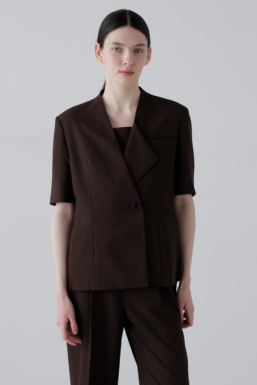 【アドーア/ADORE】のドライツイルジャケット インテリア・キッズ・メンズ・レディースファッション・服の通販 founy(ファウニー) 　ファッション　Fashion　レディースファッション　Fashion for Women　アウター　Coat / Outerwear Collection　レディースジャケット・軽アウター　Jackets　おすすめ　Recommended / Our Picks　ジャケット　Jacket, Outerwear　セットアップ　Set-Up, Coordinated Outfit　ドレープ　Drape, Draping Fabric　ブラウン|ID: prp329100004894025 ipo3291000000036880053