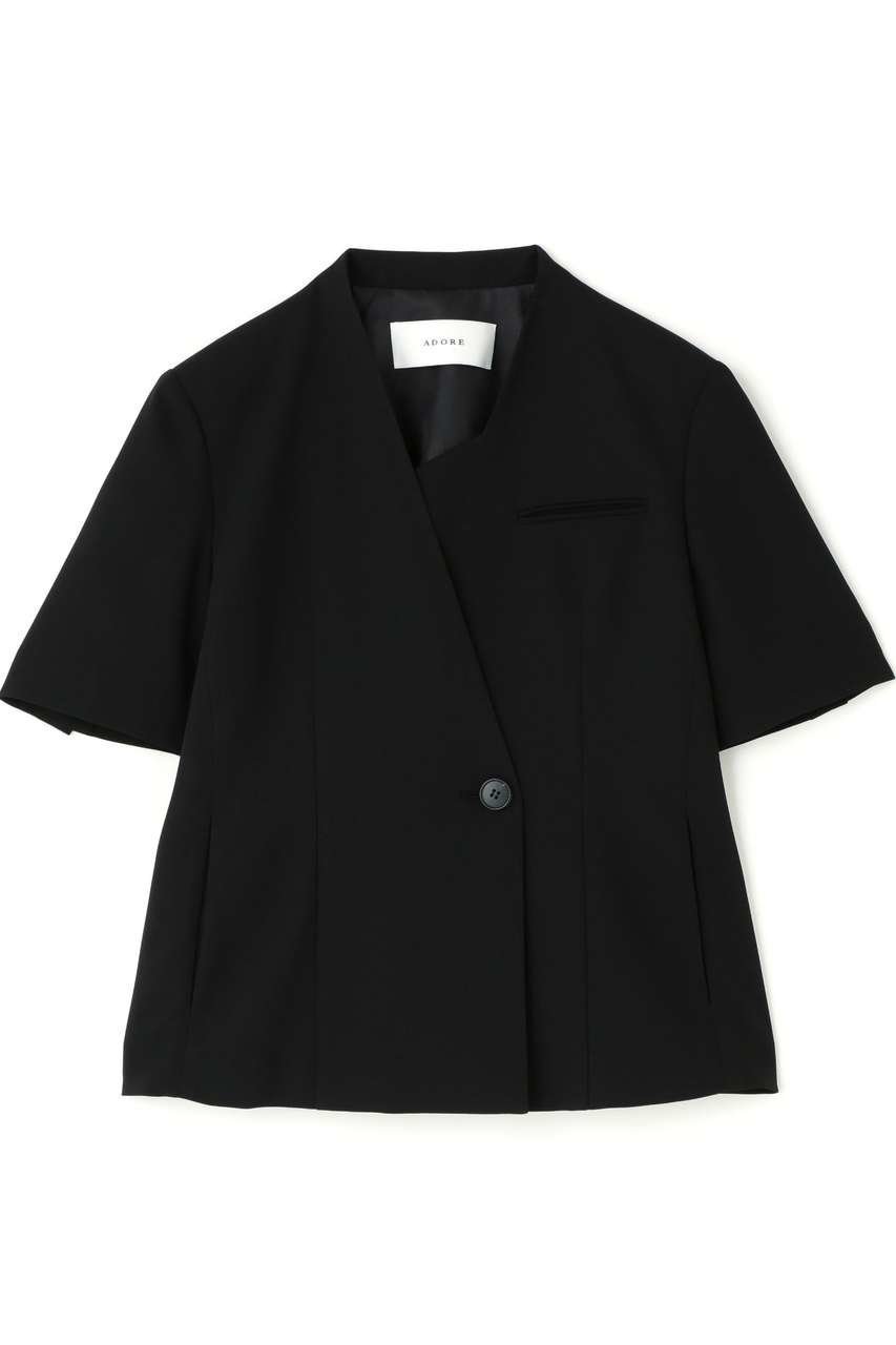 【アドーア/ADORE】のドライツイルジャケット インテリア・キッズ・メンズ・レディースファッション・服の通販 founy(ファウニー) 　ファッション　Fashion　レディースファッション　Fashion for Women　アウター　Coat / Outerwear Collection　レディースジャケット・軽アウター　Jackets　おすすめ　Recommended / Our Picks　ジャケット　Jacket, Outerwear　セットアップ　Set-Up, Coordinated Outfit　ドレープ　Drape, Draping Fabric　ブラック|ID: prp329100004894025 ipo3291000000036880054