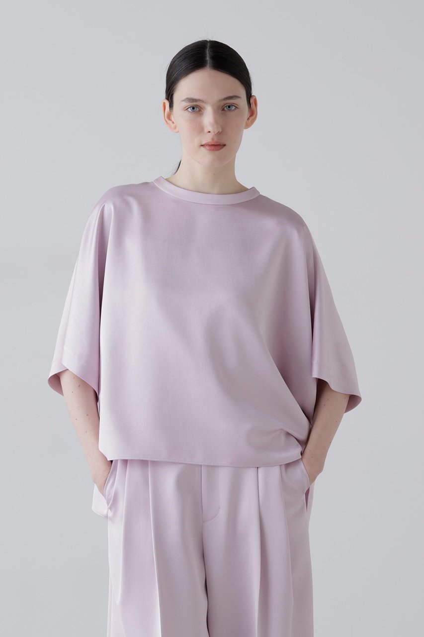 【アドーア/ADORE】のラスターサテンブラウス インテリア・キッズ・メンズ・レディースファッション・服の通販 founy(ファニー) 　ファッション　Fashion　レディースファッション　Fashion for Women　トップス・カットソー　Cut & Sew Tops　シャツ・ブラウス・オフィスカジュアル　Elegant Blouses & Button-Ups　おすすめ　Recommended / Our Picks　なめらか　Smooth, Silky Texture　サテン　Satin, Glossy Fabric　ショート　Short, Short Length　スリーブ　Sleeve, Long Sleeve / Short Sleeve　セットアップ　Set-Up, Coordinated Outfit　ルーズ　Loose, Oversized　エレガント 上品　Elegant　ピンク|ID: prp329100004894037 ipo3291000000036583167