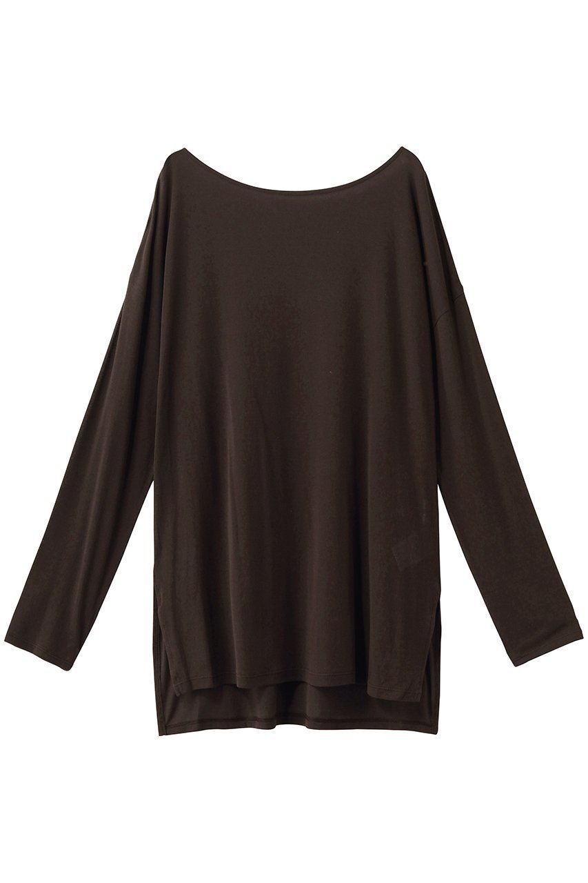 【ガリャルダガランテ/GALLARDAGALANTE】の【La nature linge】オーバーシアーロンT インテリア・キッズ・メンズ・レディースファッション・服の通販 founy(ファニー) ファッション Fashion レディースファッション Fashion for Women トップス・カットソー Cut & Sew Tops シャツ・ブラウス・オフィスカジュアル Elegant Blouses & Button-Ups ロングTシャツ・Tシャツ Longline T-Shirts & Tees カットソー・ベーシックTシャツ Cut-and-Sewn Tops / Stretch Tees & Basics シアー Sheer, See-Through スリット Slit, Slit Detail スリーブ Sleeve, Long Sleeve / Short Sleeve バランス Balance, Style Balance ロング Long, Long-Length ブラウン|ID: prp329100004894086 ipo3291000000036583773