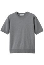 【エブール/ebure】のハイクラスコンパクトコットン 半袖ニットトップス トップグレー|ID: prp329100004894099 ipo3291000000036873914