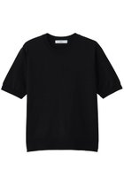 【エブール/ebure】のハイクラスコンパクトコットン 半袖ニットトップス ブラック|ID: prp329100004894099 ipo3291000000036873915